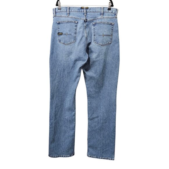 Ariat Rebar M4 Relaxed Bootcut DuraStretch Basic Western Blue Jeans - Picture 11 of 16